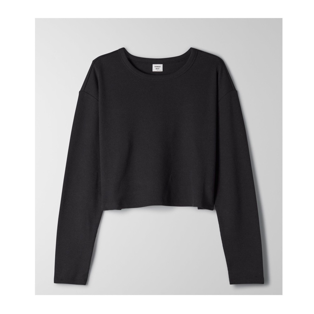 SUNDAY BEST WAFFLE CROPPED LONGSLEEVES